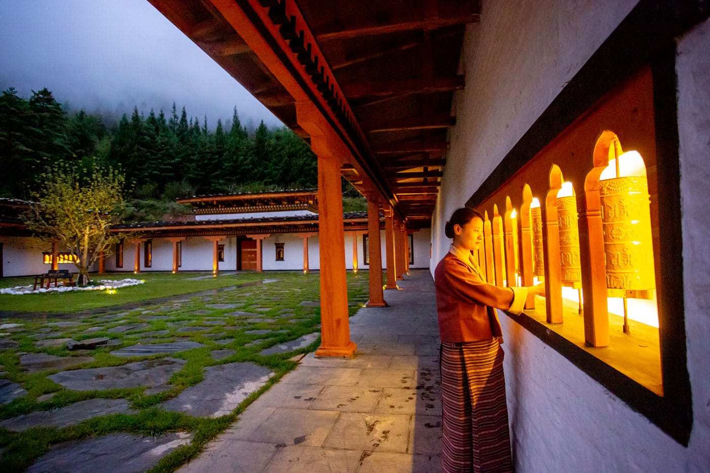 Sanctuary---praying-wheels-on-courtyard